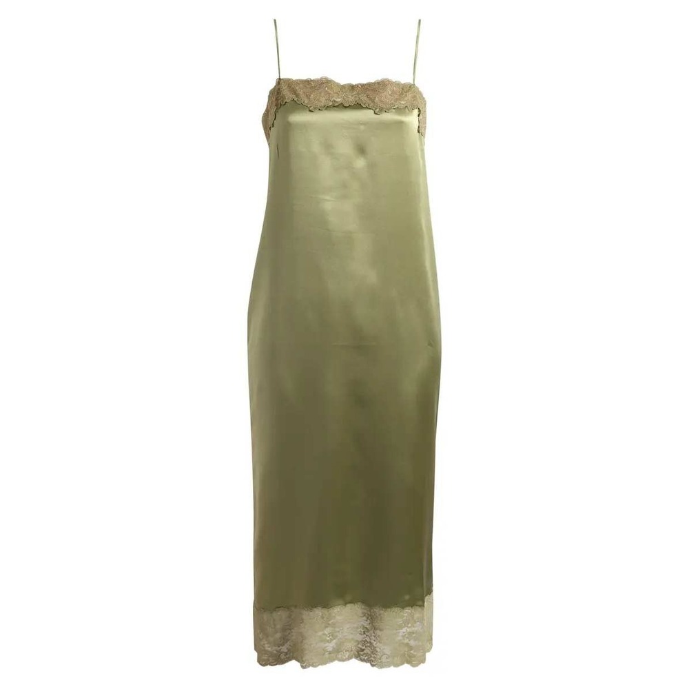 Reformation Mackenzie Silk Dress Artichoke Medium New With Tags